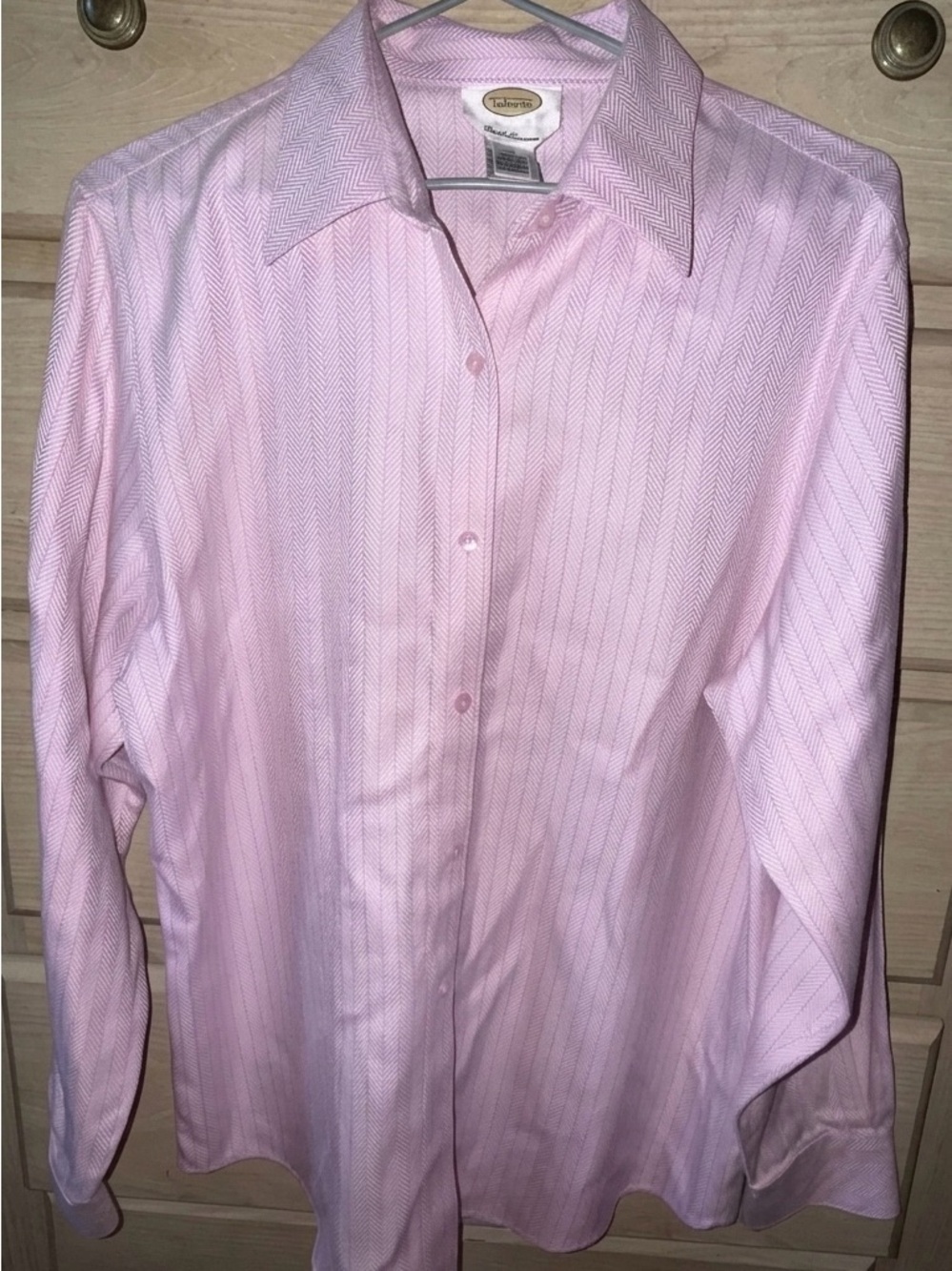 Talbots Purple-Pink Striped Button-Front Blouse